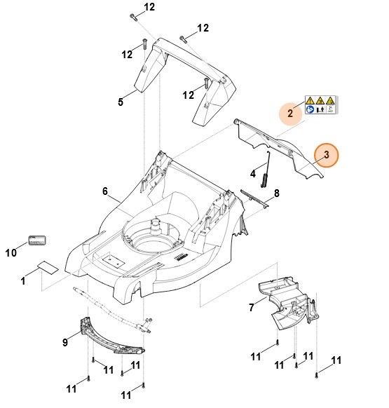 Pokrywa kompl., Stihl 63587002700