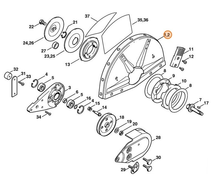 Osłona Ø 350 mm, Stihl 42247008103