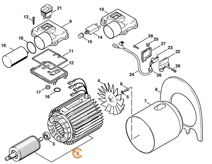 Silnik elektryczny 230 V/50 Hz, Stihl 47346000201