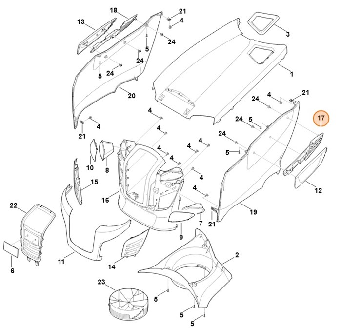Wkład kanału powietrza lewy, Stihl 61707660800