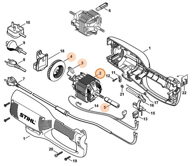 Silnik elektryczny 230V (0,54kW), Stihl 48096000202