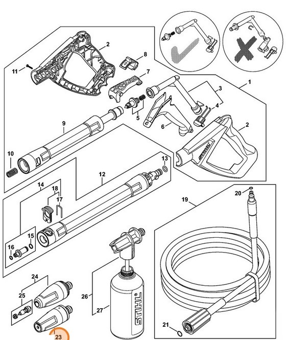  Dysza o płaskim profilu strumienia, Stihl 49515300005