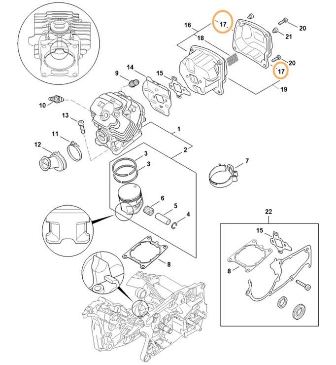 Górna pokrywa, Stihl 11421400800