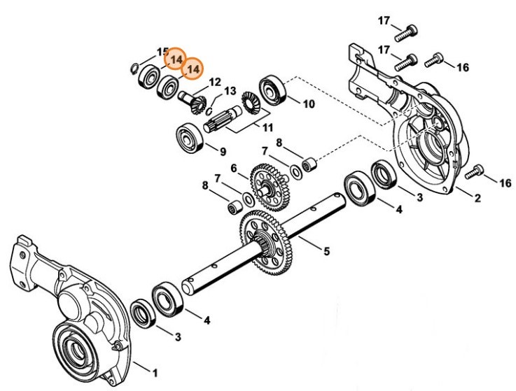 Łożysko kulkowe 609-2RS, Stihl 95030039881