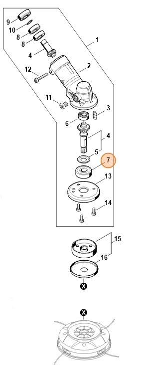 Łożysko kulkowe6302-2RS, Stihl 95030038284