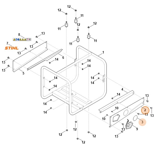 Blacha boczna, Stihl VB047007205