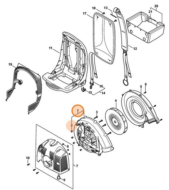 Obudowa dmuchawy - wewnątrz, Stihl 42447004106