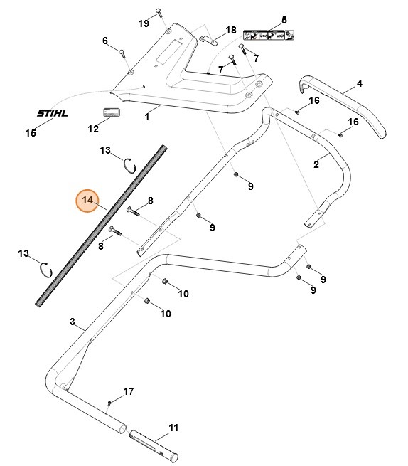 Rura falista ø15x750, Stihl 63787660500