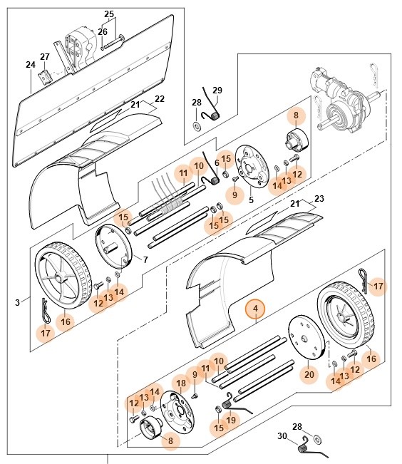 Usuwacz do mchów - strona lewa, Stihl 46017404703