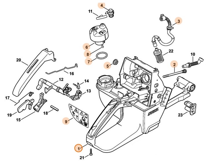 Obudowa zbiornika paliwa, Stihl 42523500800