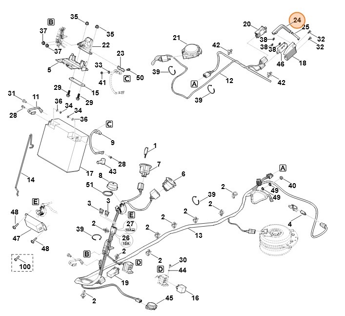 Element przełączający, Stihl 61707034400