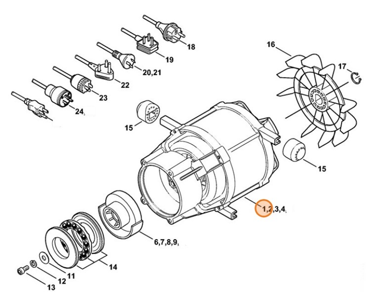 Silnik elektryczny 230 V/50 Hz, Stihl 47666000200