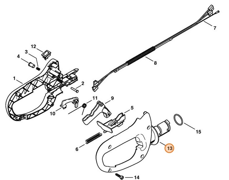 Okładzina uchwytu - prawa strona, Stihl 42377910608