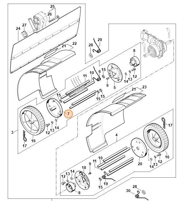 Kołnierz - prawa strona, Stihl 46017118901