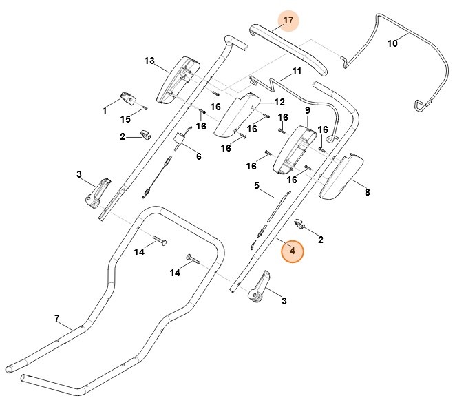 Górna część uchwytu kierującego, Stihl 63587803006