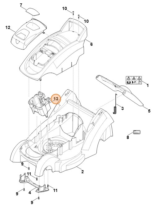 Uchwyt akumulatora, Stihl 63204030405