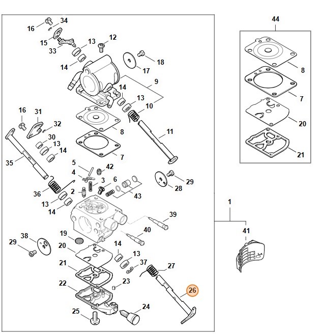 Przysłona przepustnicy z dźwignią, 42381207100