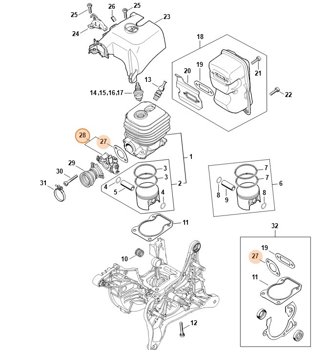 Obudowa przepustnicy, Stihl 42501206902