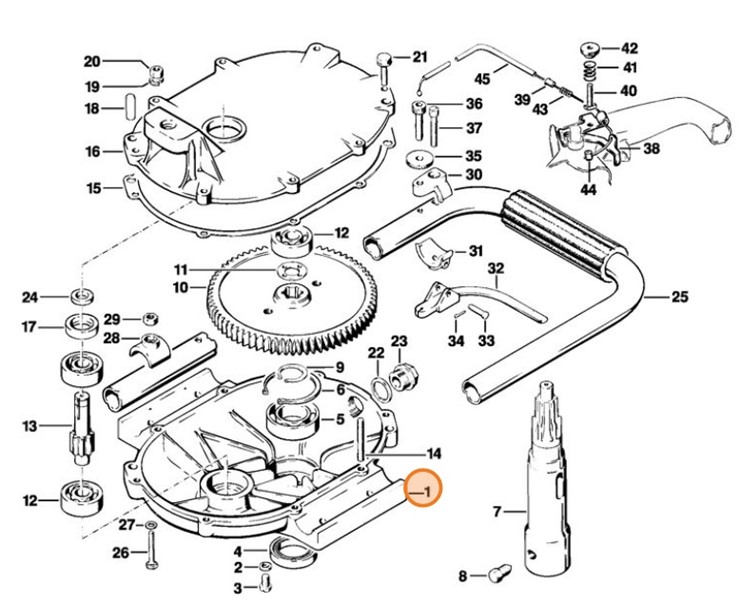 Obudowa przekładni - część dolna, Stihl 43096415300