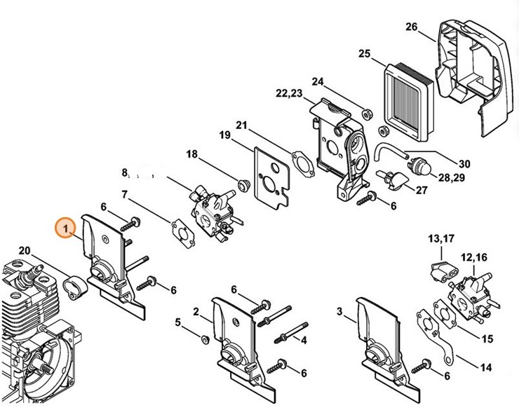 Obudowa gaźnika, Stihl 41341200102