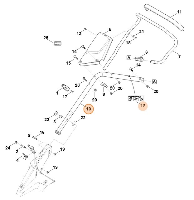 Dolna część uchwytu kierującego, Stihl 63647802890