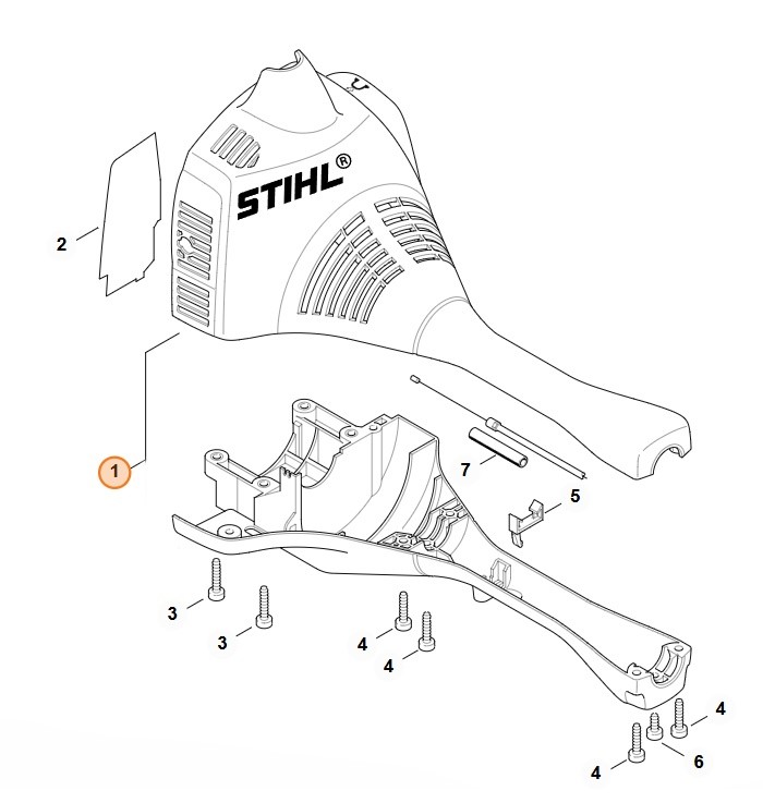 Obudowa silnika strona górna, STIHL 41400203099
