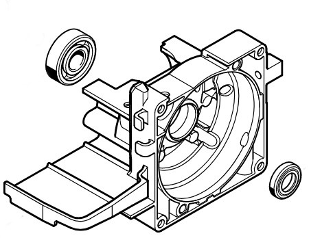 Połówka skrzyni korbowej, strona wentylatora, Stihl 41340202905