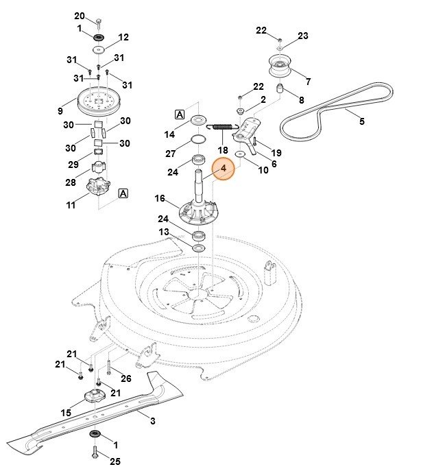 Wałek noża, Stihl 61407020700