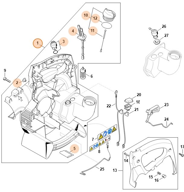 Obudowa dmuchawy - wewnątrz, Stihl 42297004124