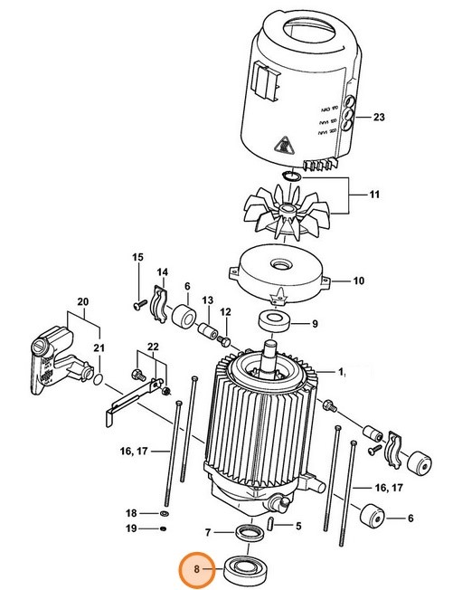 Łożysko kulkowe skośne 7306, Stihl 95040030713