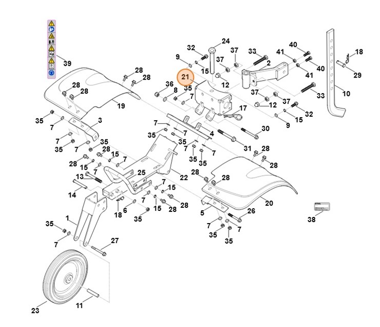 Wspornik ogranicznika głębokości, Stihl 62507400203