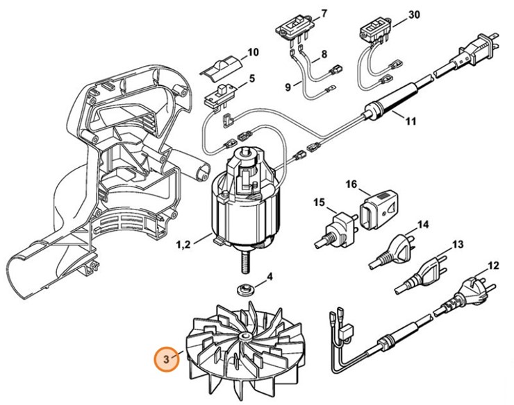 Koło dmuchawy, Stihl 48117003401