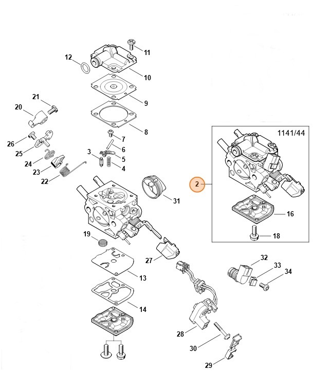 Gaźnik 1141/44, Stihl 11411200644