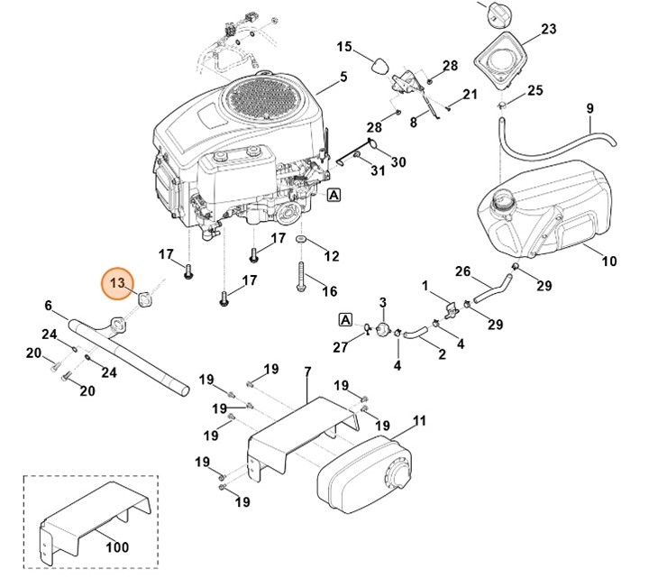 Uszczelka tłumika, Stihl 61401490600