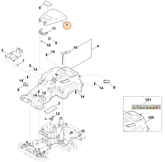 Pokrywa (osłona elementów obsługi), Stihl 63017062400
