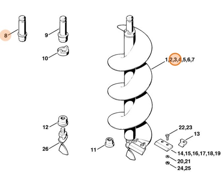 Świder glebowy Ø 150 mm, Stihl 44000004215