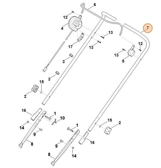 Górna część uchwytu kierującego, Stihl 63407803020