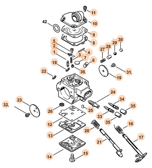 Gaźnik HD-34C, Stihl 11351200601