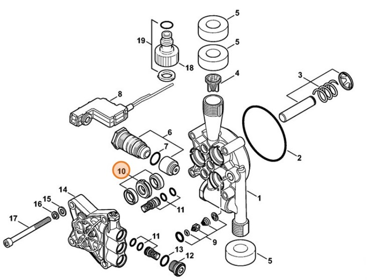 Zestaw uszczelek - tłok, Stihl 47750071001