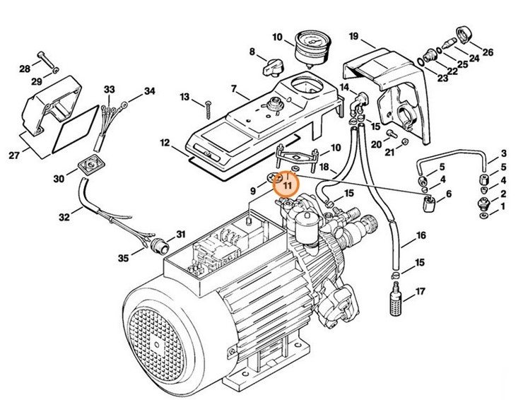 Pierścień uszczelniający 5x9,5x3, Stihl 96368150275