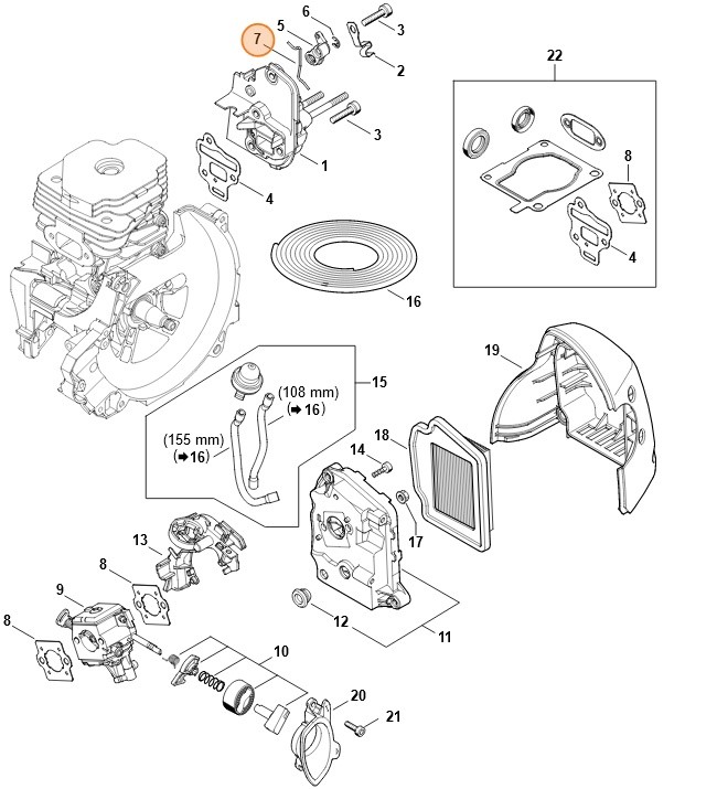 Cięgno sterowania główną przepustnicą, Stihl 41481821500