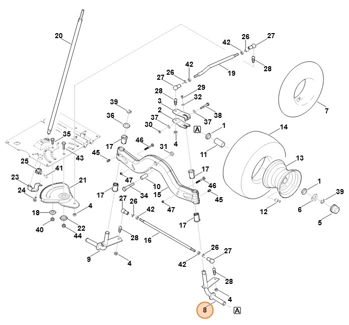 Zwrotnica, str. lewa, Stihl 61707605000