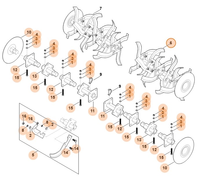 Zespół roboczy kompl., lewy, Stihl 62517100202