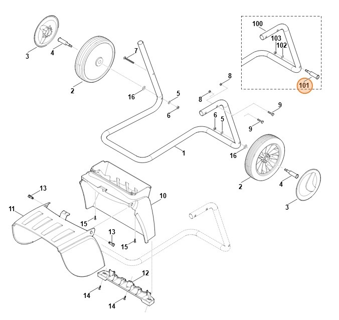 Sworzeń koła, Stihl 60017633100