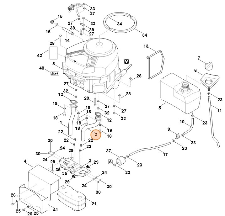 Kolektor, str. lewa, Stihl 61701402520