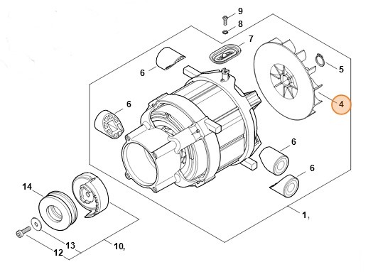 Koło łopatkowe wentylatora, Stihl 49506073000