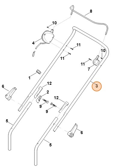 Górna część uchwytu kierującego, Stihl 63387635005