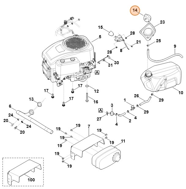 Korek wlewu paliwa, Stihl 61403501501