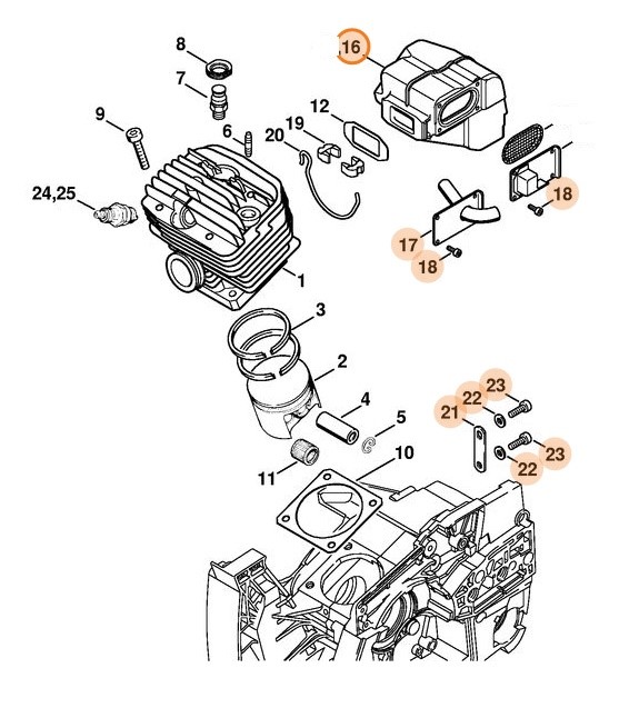 Tłumik wydechu spalin, Stihl 11241400603