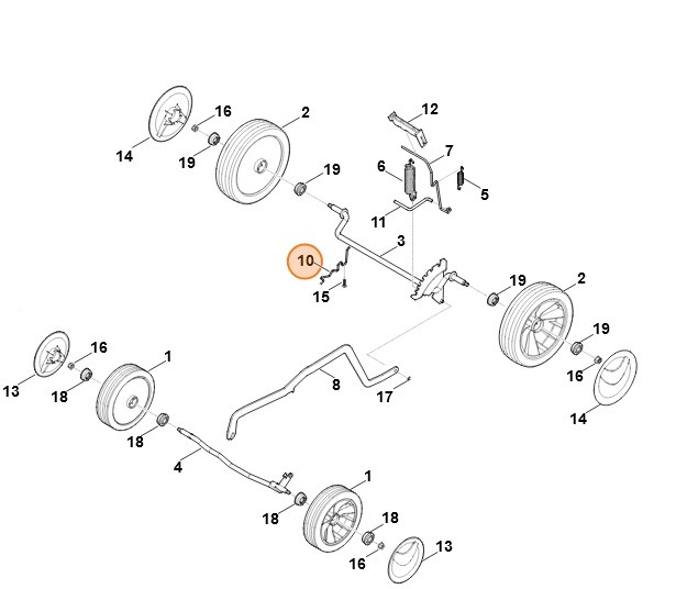 Uchwyt osi, str. prawa, Stihl 63387041205